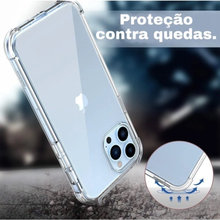 Capa Antichoque para iPhone 17 16 15 14 13 12 11 Pro Max XR X 7 8 Plus – Proteção Anti Impacto Premium