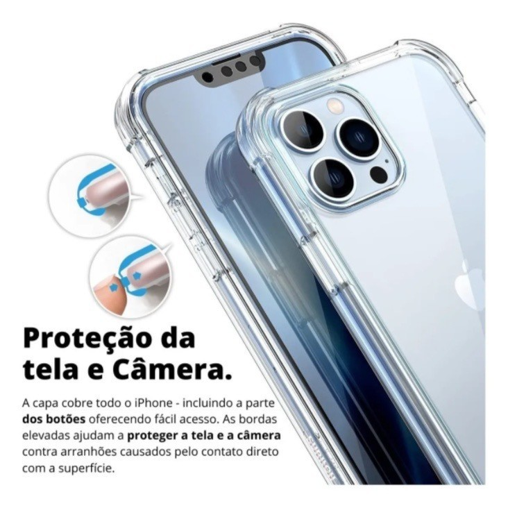Capa Antichoque para iPhone 17 16 15 14 13 12 11 Pro Max XR X 7 8 Plus – Proteção Anti Impacto Premium