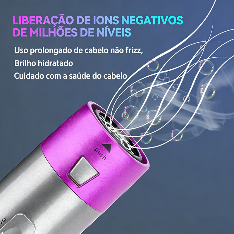 Secador De Cabelo Multifuncional 5 Em 1 , Seco/Suave/Onda , Escova Alisadora De Estilo