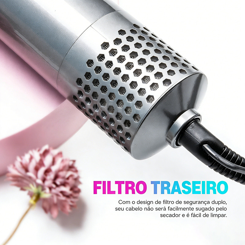 Secador De Cabelo Multifuncional 5 Em 1 , Seco/Suave/Onda , Escova Alisadora De Estilo